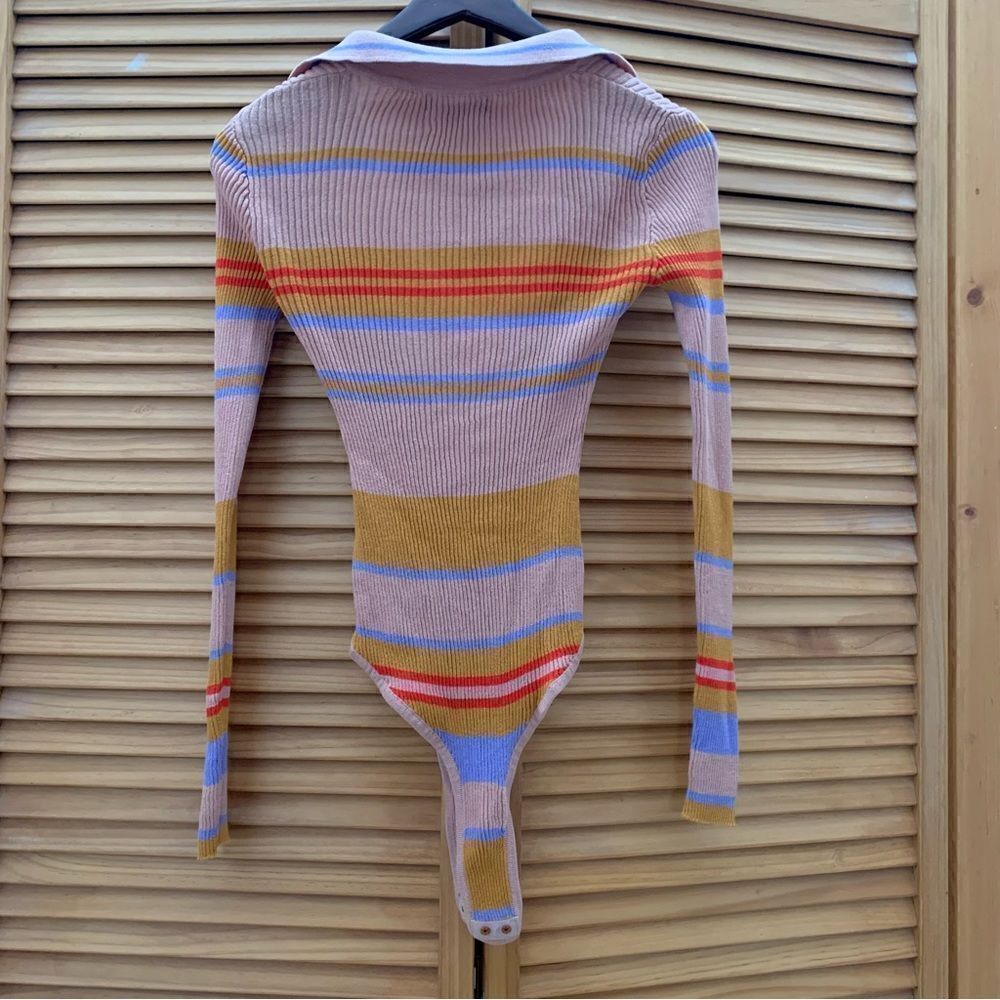 Lulu’s Striped Bodysuit Size Medium - Picture 5 of 5